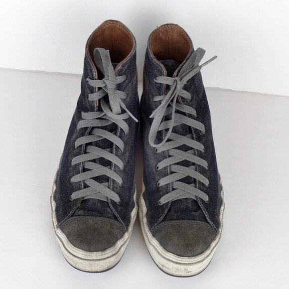Converse Premium Post Hi Top Sneakers Women 9 Denim Blue Gray Stripes 139906C - Picture 3 of 15